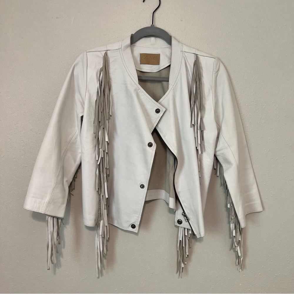 Cleobella White Fringe Jacket